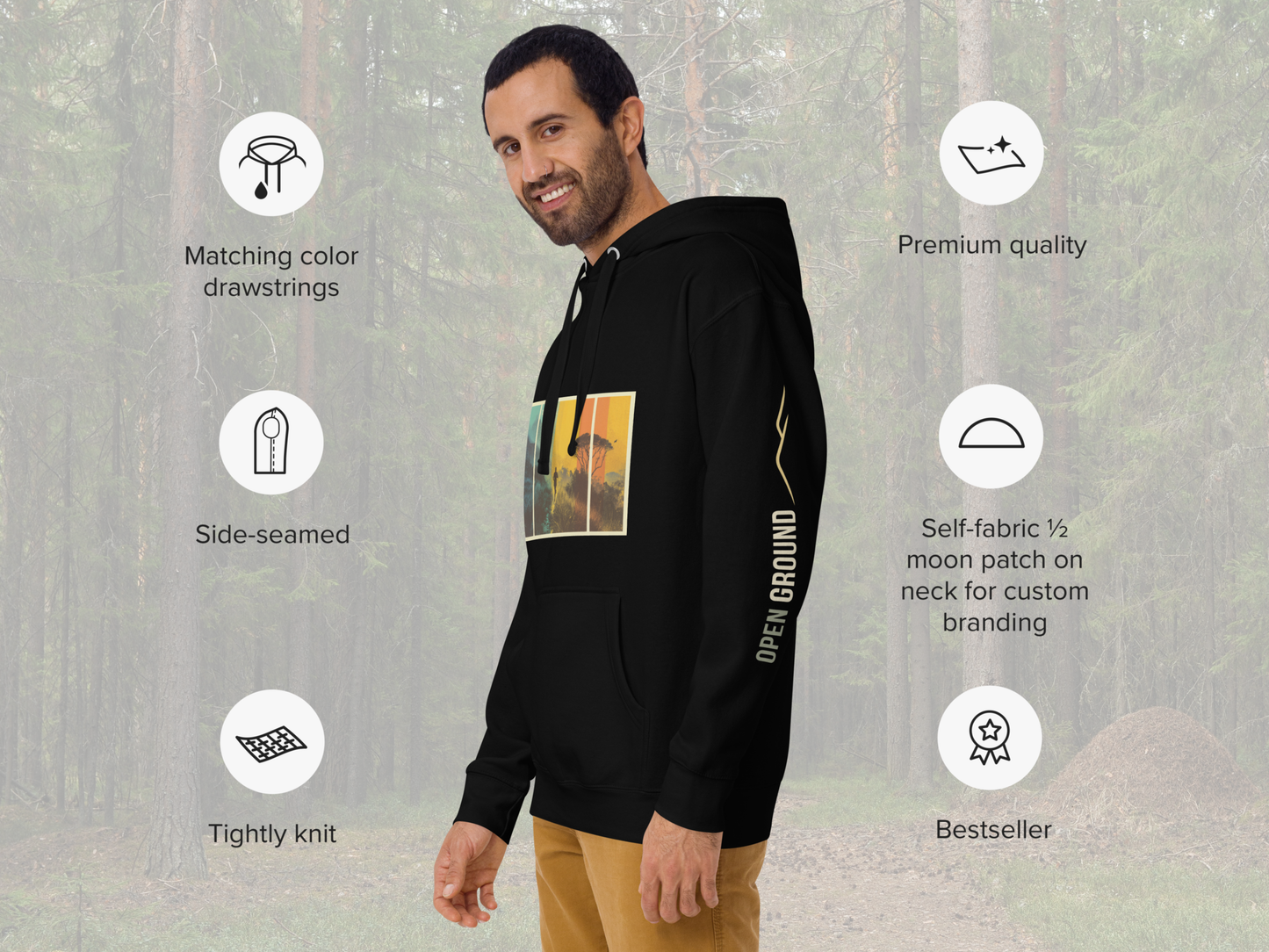 3 Panel Retro Vibe Hoodie